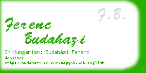 ferenc budahazi business card
