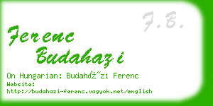 ferenc budahazi business card